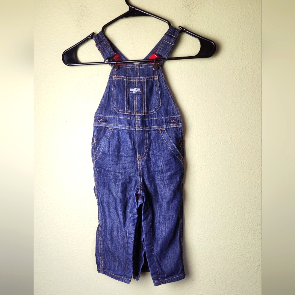 OshKosh B'gosh Denim Boys Overalls Size 18 Months